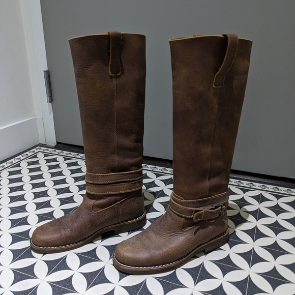 Brown Roots leather knee-high boots - Picture 1 of 5